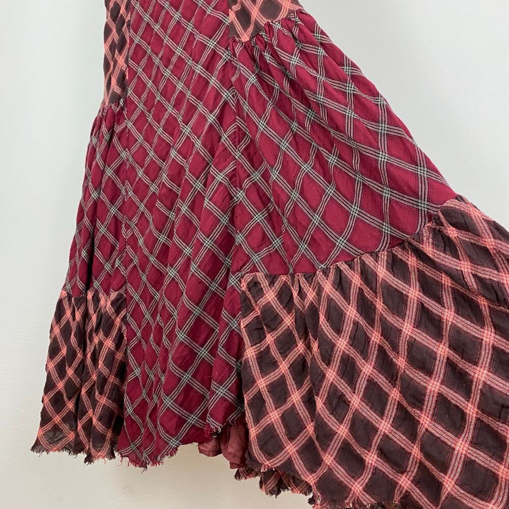 Free People Prairie Dreams Maxi Skirt - Wine Combo - Size 2 - Picture 6 of 11